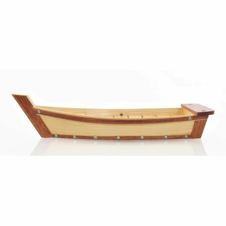 TARIFA Small Wooden Sushi Boat Serving Tray - 6.25 x 16.75 x 3.37 in. TA3084764